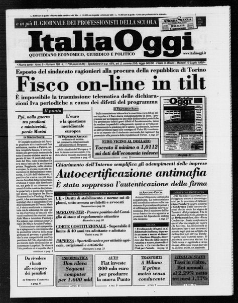 Italia oggi : quotidiano di economia finanza e politica